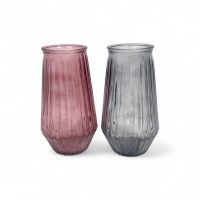 Ваза стеклянная Кристалл h20 х d7 см, FA58-14 (ягодный)