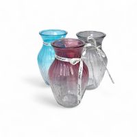 Ваза стеклянная Спираль h20 х d9 см, FA58-18 - вид 1 миниатюра