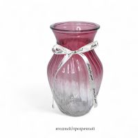 Ваза стеклянная Спираль h20 х d9 см, FA58-18 - вид 3 миниатюра