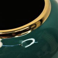 Ваза керамическая Овал, h31 х d8 см, темно-зеленый, Z2-49 - вид 1 миниатюра