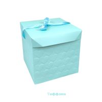Коробка складная с крышкой и лентой 30 х 30 х 30 см, Тиснение Сердечки, FA39-29 - вид 3 миниатюра