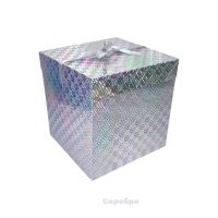 Коробка с крышкой и лентой 30 х 30 х 30 см, Голография, FA39-93 - вид 3 миниатюра