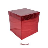 Коробка с крышкой и лентой 30 х 30 х 30 см, Голография, FA39-93 - вид 1 миниатюра