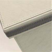 Коробка-органайзер с крышкой, 39 х 29,5 х 22,5 см, экокожа, серый, Z8-1 - вид 4 миниатюра