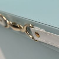 Коробка-органайзер с крышкой, 39 х 29,5 х 22,5 см, экокожа, голубой, Z8-1 - вид 2 миниатюра
