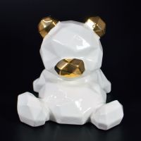 Фигурка 3D Медвежонок, h16 см, полистоун, белый, W23-7 - вид 2 миниатюра