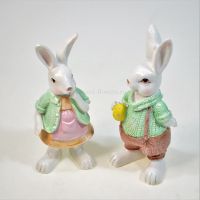 Фигурка Зайцы пара, полистоун, Р63-6/М15-10 - вид 1 миниатюра