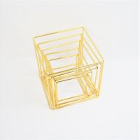 Каркас Кубик, набор из 5 шт, металл, золото, W111-10 - вид 1 миниатюра