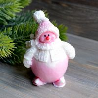 Мыло ручной работы Снеговик 9 см х 90 гр - вид 2 миниатюра