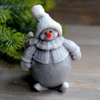 Мыло ручной работы Снеговик 9 см х 90 гр - вид 1 миниатюра