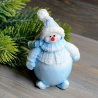 Мыло ручной работы Снеговик 9 см х 90 гр - вид 1 миниатюра