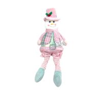 Игрушка декоративная Снеговик в розовом костюме - вид 2 миниатюра