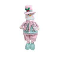 Игрушка декоративная Снеговик в розовом костюме