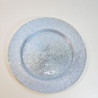 Тарелка стеклянная d32 см, серебряный, М80-1 - вид 1 миниатюра
