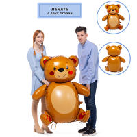 Шар фольгированный ФИГУРА Мишка улыбчивый 58" - вид 3 миниатюра