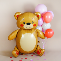 Шар фольгированный ФИГУРА Мишка улыбчивый 58" - вид 1 миниатюра