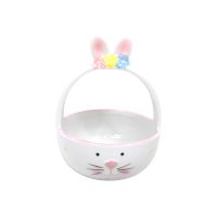 Кашпо с ручкой Кролик h6(18) х d13 см, керамика, белый, FA60-12