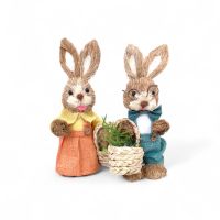 Фигурка декоративная Кролик с корзинкой h31 см, набор из 2 шт, FA56-13
