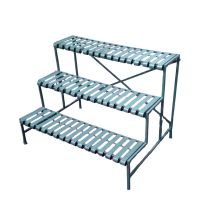 Подставка для цветов Лесенка на 3 полки h61 х 82 х 61 см, металл, оливковый, FA42-40 - вид 1 миниатюра