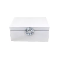 Шкатулка стеклянная для украшений ПРЕМИУМ h11 х 24.5 х 18 см, сливочный, FA62-16