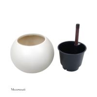 Кашпо пластиковое с дренажной системой Шар d21 х h27 см, FA57-31 - вид 6 миниатюра