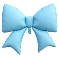 Шар фольгированный Бант голубой сатин 39"(99 см) - вид 1 миниатюра