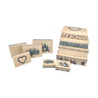 Коробка прямоугольная Новогодний лес, набор из 10 шт, FA54-25