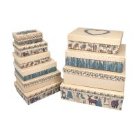 Коробка прямоугольная Новогодний лес, набор из 10 шт, FA54-25 - вид 1 миниатюра