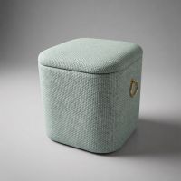 Пуфик с откидной крышкой h43 х 37 х 37 см, дерево/ткань, мятный, FA63-29