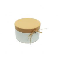 Коробка-органайзер с откидной крышкой, h15 х d24,5 см, экокожа, молочный/коричневый, Z8-13 - вид 1 миниатюра