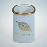 Ваза керамическая Delicate Leaves, 18 см, белый, W18-14 - вид 1 миниатюра