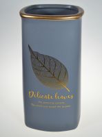 Ваза керамическая Delicate Leaves, 25 см, серый, W18-15 - вид 1 миниатюра