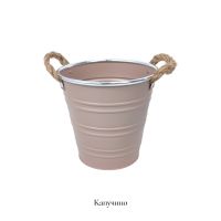Кашпо металлическое с ручками Ведерко, h15 х d16(10) см, FA57-18В - вид 2 миниатюра