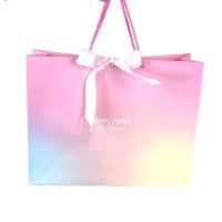 Сумка бумажная горизонтальная 26 х 32 х 12 см, Радужный градиент, 12 шт, FA54-42 - вид 2 миниатюра
