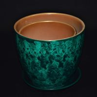 Набор горшков для цветов Бархат зеленый, 4 шт, керамика - вид 1 миниатюра