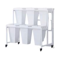 Стойка металлическая на калесах на 6 квадратных ваз, h67 х 40 х 76 см, белый, T1-4