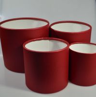 Коробка цилиндр без крышки, набор из 4 шт, темно-красный перламутр - вид 1 миниатюра