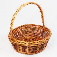 Корзина круглая S, h16 (42 ) х d39 см, 1 шт, медовый+коричневые полоски, LM570682 - вид 1 миниатюра