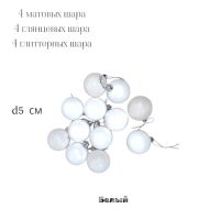 Елочный шар d5 см, 12 шт, пластик, FA24-3 - вид 7 миниатюра