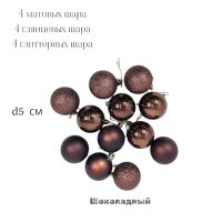 Елочный шар d5 см, 12 шт, пластик, FA24-3 - вид 10 миниатюра