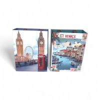 Сумка бумажная 40 х 30 х 12 см, Города, 12 шт, FA55-45