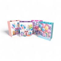 Сумка бумажная 32 х 25 х 12 см, Подарки, 12 шт, FA55-46