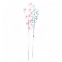 Ветка декоративная с пластиковыми цветами h72 см, серебро, FA61-1/3 (дизайн