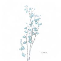 Ветка декоративная с пластиковыми цветами h72 см, серебро, FA61-1/3 (дизайн - вид 2 миниатюра