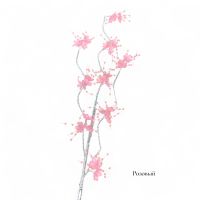 Ветка декоративная с пластиковыми цветами h72 см, серебро, FA61-1/3 (дизайн - вид 4 миниатюра