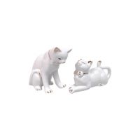 Фигурка Котики набор из 2 шт, керамика, белый, FA33-20 - вид 1 миниатюра