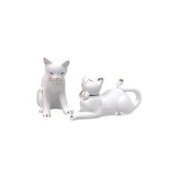 Фигурка Котики набор из 2 шт, керамика, белый, FA33-20 - вид 1 миниатюра