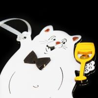 Елочное украшение Кот джентльмен, 7 х 11 см, МДФ, белый - вид 1 миниатюра