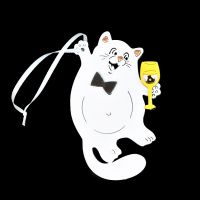 Елочное украшение Кот джентльмен, 7 х 11 см, МДФ, белый - вид 1 миниатюра