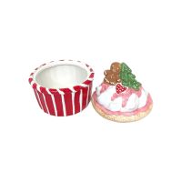 Кашпо керамическое с крышкой Новогодний Десерт, h22 х d15 см, FA46-11 - вид 1 миниатюра